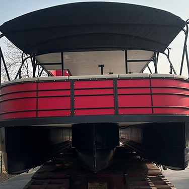 Partido de luxo de 36 pés barco pontão de dois decorações com banheiro