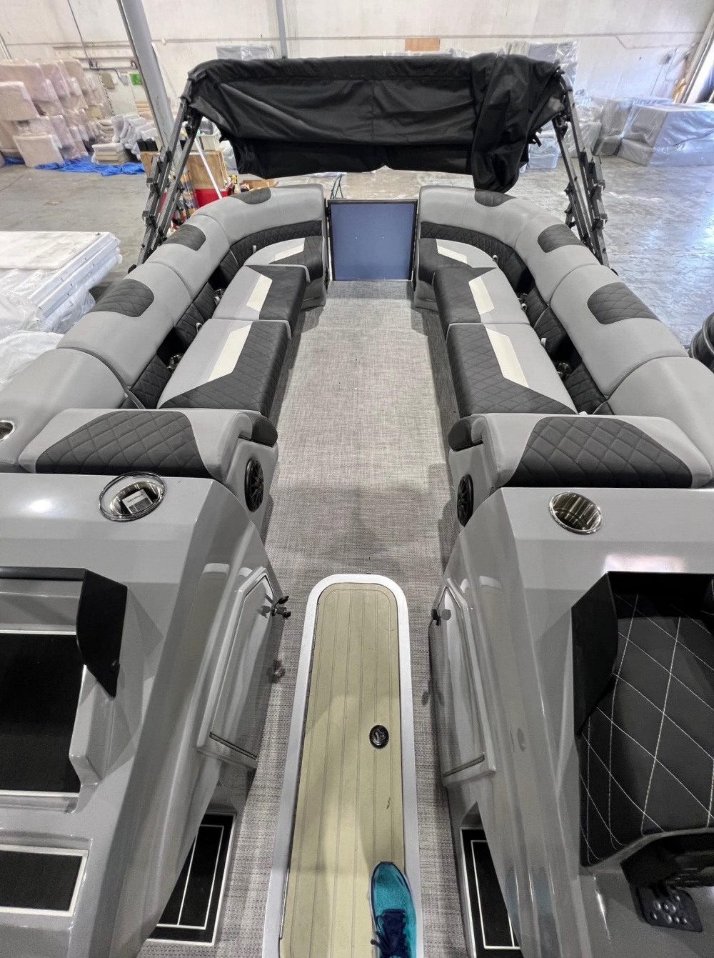 27 pés de lazer TRITOON Party Aluminium Double Decker Pontoon Boat com slide